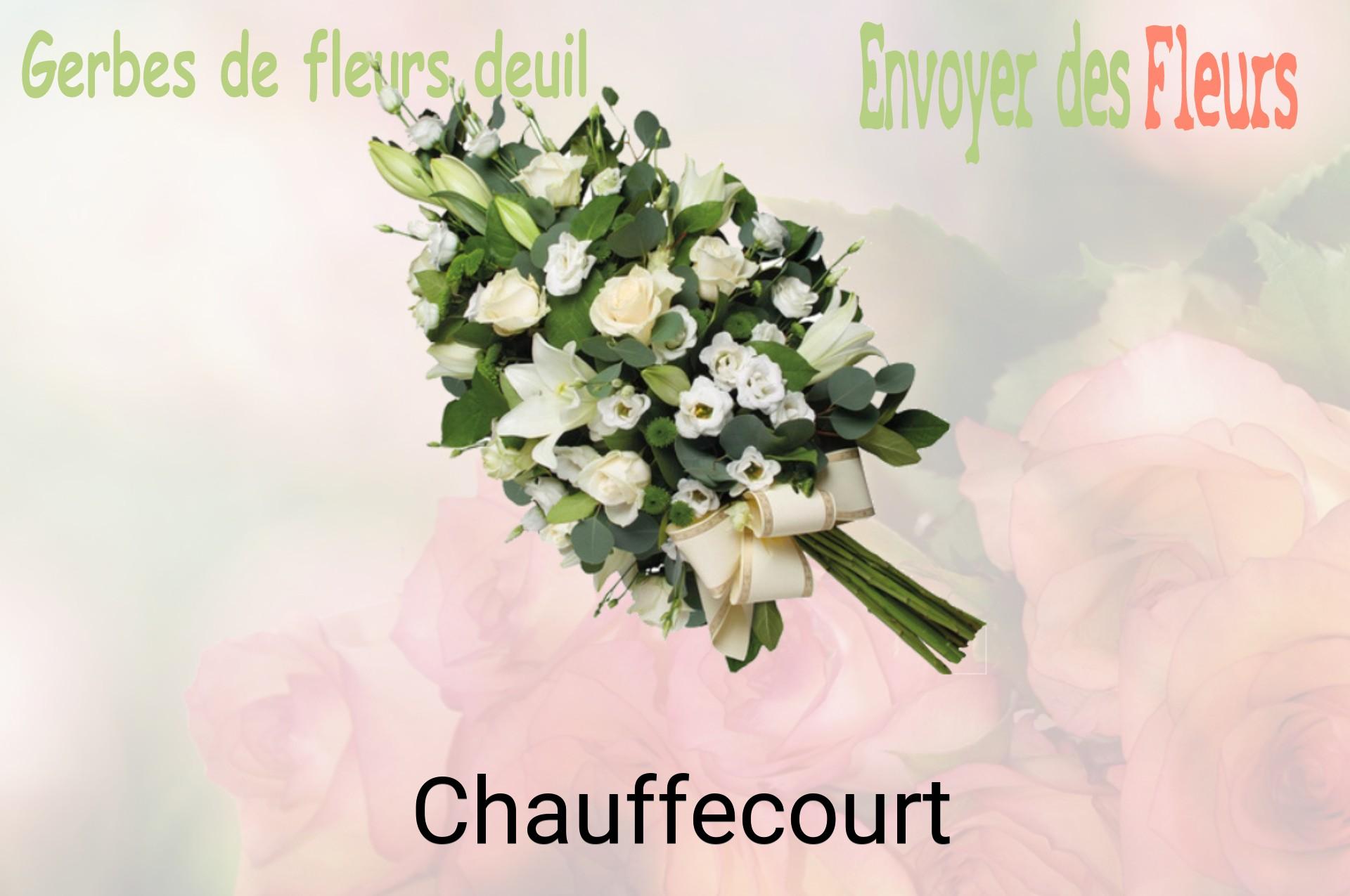Gerbe de fleurs de deuil livrée à Chauffecourt